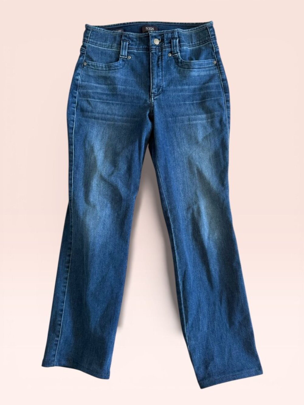 NYDJ Marilyn Straight Stretch Medium Wash Denim Jeans Size US 6